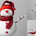 Christmas snowman plush toy 3d model