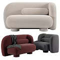 Cozy Modern Sofa And Coffee Table Set With Beige Burgundy Grey Upholstery And Stylish Design