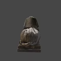 Detailed Ancient Stone Sphinx Sculpture Lying On Base With Weathered Texture 3d model