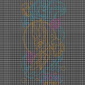 Blue And Orange Neon Decorative Lights With Rabbit Figure Beer Mug And Wave Patterns