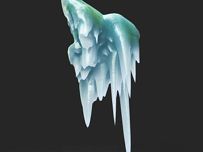 Icicle Shaped Decorative Light With Blue Green And White Hanging Design On Black Background 3d model