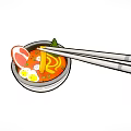 Delicious Ramen Bowl With Soft Boiled Eggs Sliced Meat Vegetables And Chopsticks Holding Noodles