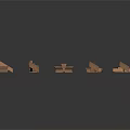 Scattered Brown Architectural Model Components With Bricks Arches And Columns