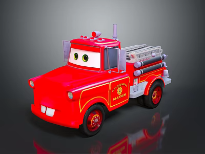 Modern cartoon fire truck fire truck ambulance 3d model