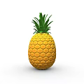 Fresh Juicy Pineapple With Green Leafy Top And Ripe Yellow Skin