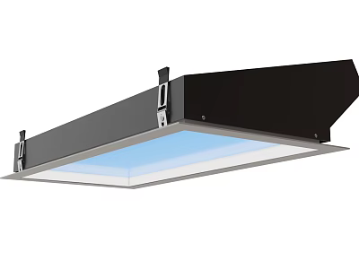 Modern Black Square Ceiling Light With LED Illumination And Transparent Acrylic Panel 3d model