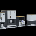 Modern Analytical Laboratory Equipment With Different Sizes And Control Panels 3d model
