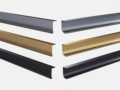 Door Handles in Different Colors Metal Long Strip Design Various Options 3d model