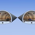 Two Way Traffic Tunnel With Vehicles Moving In Opposite Directions