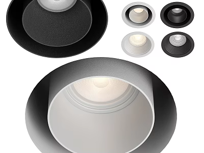 Modern Downlights and Spotlights With Black White Design And Recessed Mount Ceiling Lighting 3d model