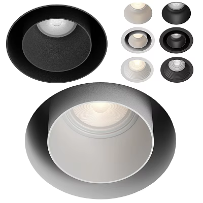 Modern Downlights and Spotlights With Black White Design And Recessed Mount Ceiling Lighting 3d model