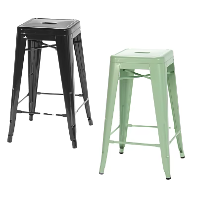 Modern Metal Bar Stools In Black And Mint Green For Kitchen Decor 3d model Modern Metal Bar Stools In Black And Mint Green For Kitchen Decor 3d model