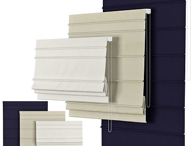 Roman Curtain Folding Curtain Fabric Curtain 3d model