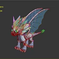 Game Movie Character Blue Baby Dragon With White Spiky Mane Blue Wings Sharp Claws