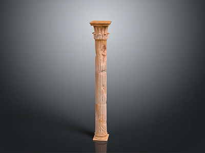 Classical Roman Column With Intricate Carved Details And Traditional Design 3d model