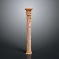 Classical Roman Column With Intricate Carved Details And Traditional Design