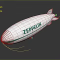 Modern White Zeppelin Airship With Green Stripes And Brand Logo Design
