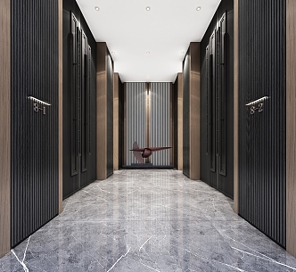 Modern aisle Entrance Corridor Public Area Characteristic Office Building Entrance 3d model