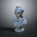 Classical Plaster Female Bust Decorative Furniture Piece With Elegant Drapery And Headdress Design