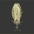 Yellowish Brown Insect With Long Slender Legs On Dark Reflective Background 3d model