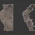 Rough Stone Ruin Fragments As Architectural Decorative Elements 3d model