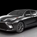 Black Toyota Minivan With Modern Design LED Headlights And Black Wheels