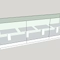 Transparent Display Cabinet With White Base And Internal Platforms On Wheels