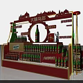 Commercial Display Equipment for Beverage Bottles with Red Green Design and Multi Tiered Shelves