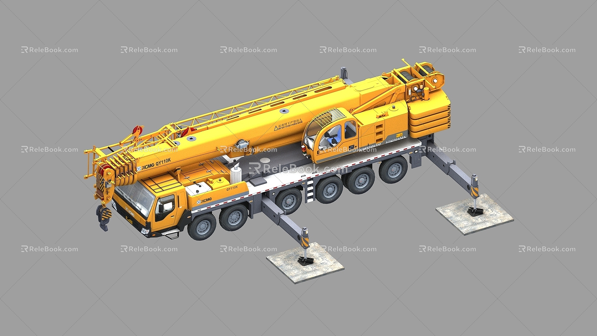 Crane crane large truck crane construction machinery truck crane Xugong QY110K truck crane many details 3d model