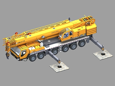 Crane crane large truck crane construction machinery truck crane Xugong QY110K truck crane many details 3d model