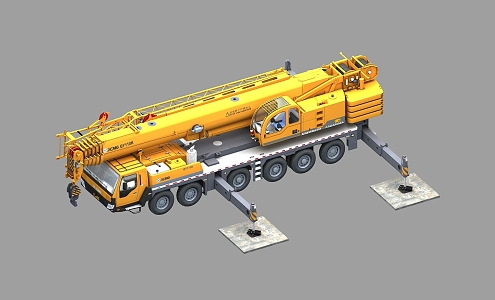 Crane crane large truck crane construction machinery truck crane Xugong QY110K truck crane many details 3d model