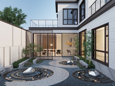 New Chinese Courtyard Landscape 3d model