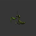 Detailed Green Praying Mantis Figure With Serrated Forelegs And Antennae