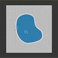 Cartoon Scene of Square Platform with Blue Swimming Pool and Hexagonal Tiles