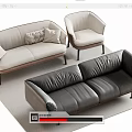 Multi-person sofa double sofa 3d model