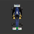 High Performance Blue And Yellow Formula Racing Car With Number 28 And FSAE KSA Logos