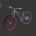 Modern Bicycle With Silver Frame Orange Rims Straight Handlebars And Surface Reflection 3d model