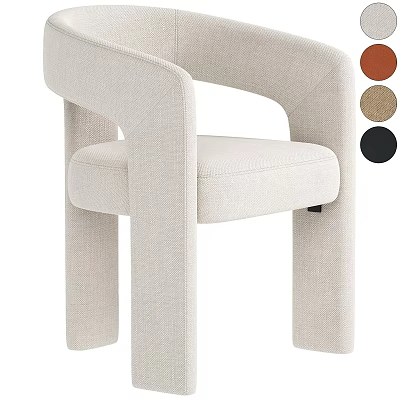 Modern Beige Accent Chair With Armrest And Multiple Color Options 3d model