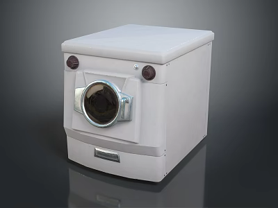 White Modern Computer Case With Circular Front Panel And Control Buttons 3d model