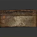 Vintage Metal Box Sculpture With Carved German Text And Rustic Design