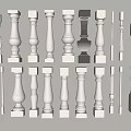 White Balusters With Various Designs And Styles For Railings Decoration