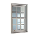 Stylish Modern Casement Window With Multiple Glass Panes And White Frame Design