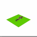 Various Animal Figurines on Green Surface with Mountain and Blue Sky Background