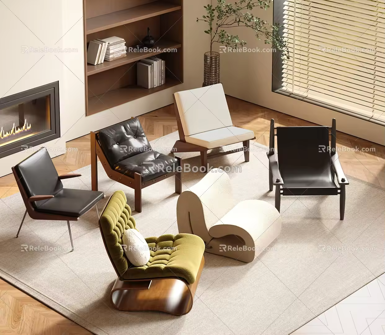 Modern Middle Ancient Style Leisure Chair Single Chair Single Sofa 3d model