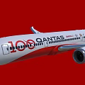 Qantas 100th Anniversary Passenger Plane With White Red Livery And Spirit Of Australia Logo