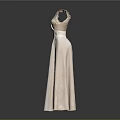 Elegant Light Pink Long Dress With V Neck Ruffle Sleeves And Waist Detail