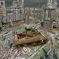 Ruined Building Structures With Damaged Walls And Broken Windows In War Torn Ruins