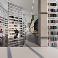 Book Art Aesthetic Library Interior With Tall Bookshelves And Colorful Book Arrangement