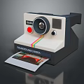 Polaroid Instant Camera With Castle Brand Rainbow Stripe And Instant Photo Print