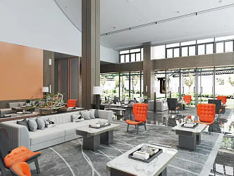 Modern reception area Sales office Reception area 3d model